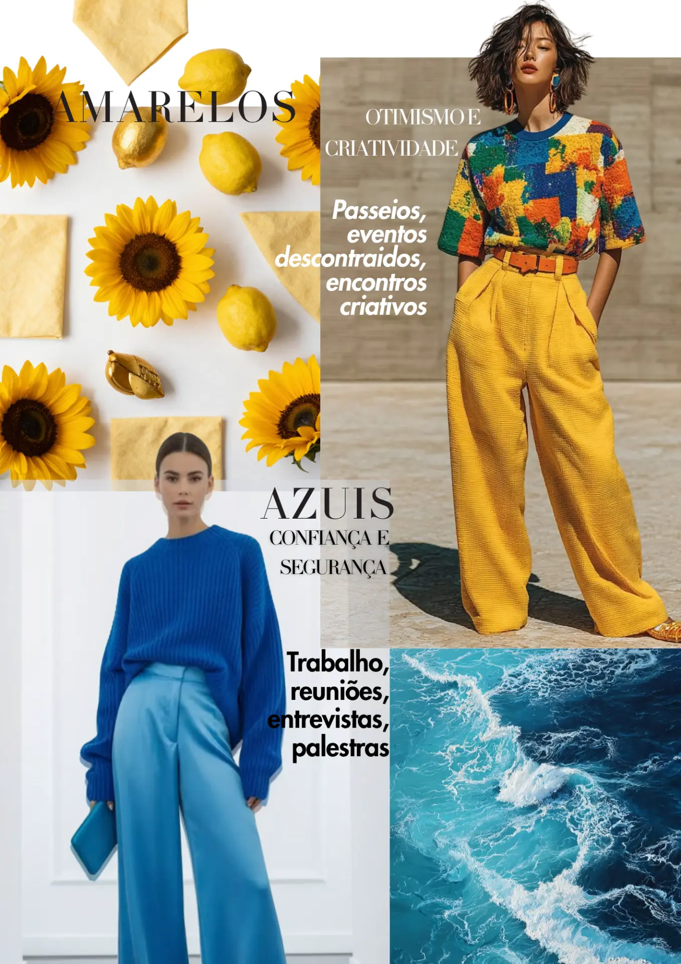 Página sobre a comunicação das cores amarelo e azul